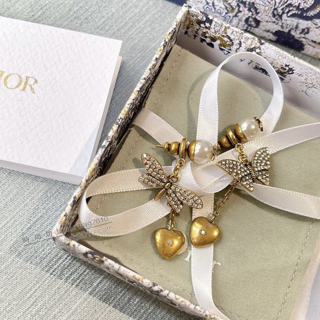 Dior飾品 迪奧經典熱銷款蝴蝶蜻蜓耳環 不對稱 耳釘  zgd1340